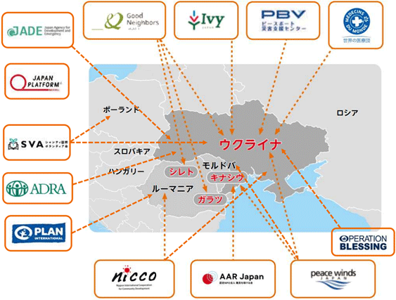 事業実施地と活動団体