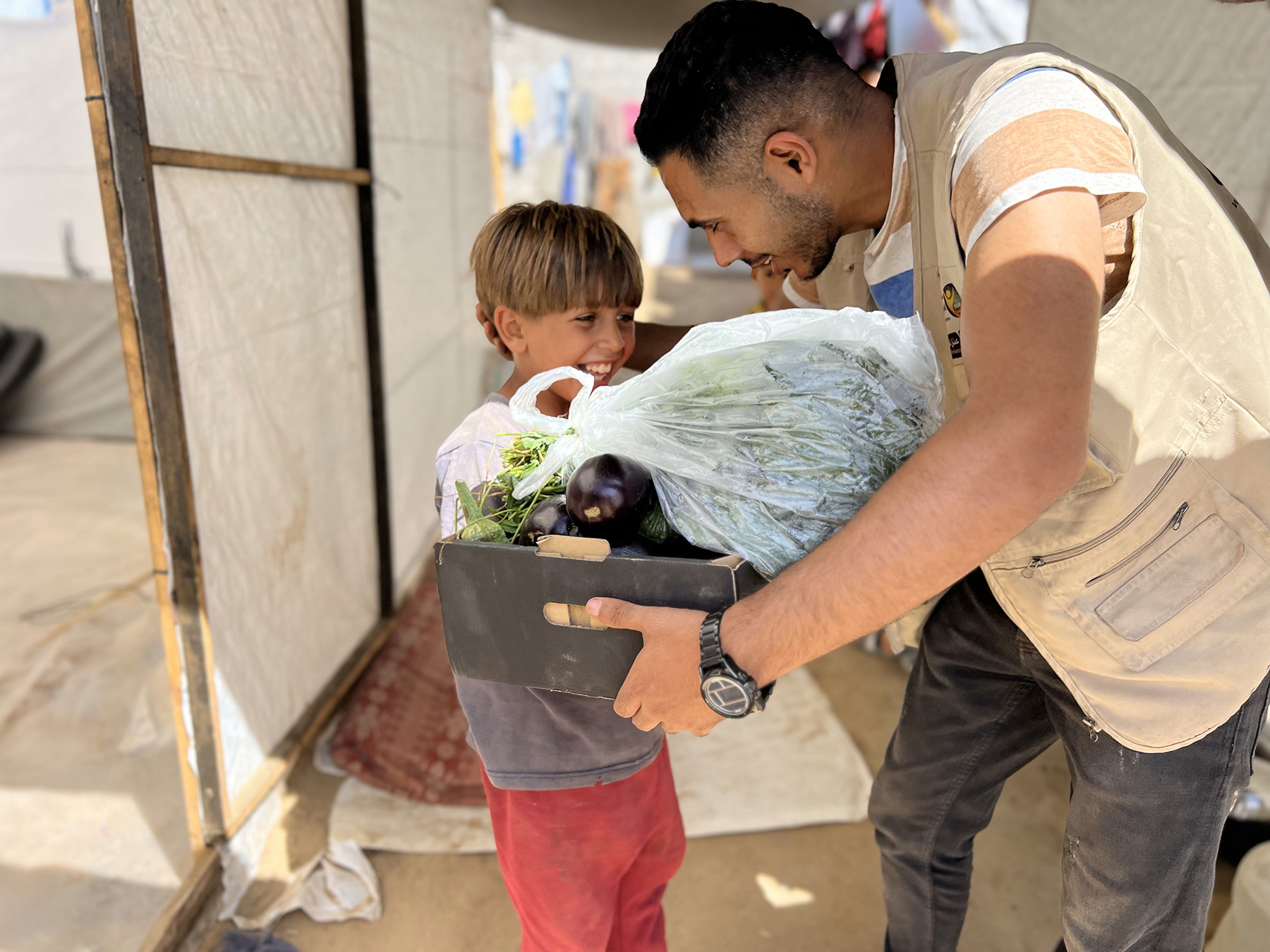 食料配布の様子©CCP ガザ人道危機