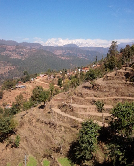 ネパールの一般的な農村地域