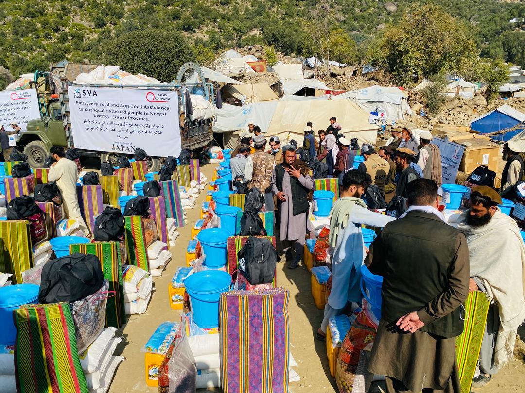 物資配布会場の様子