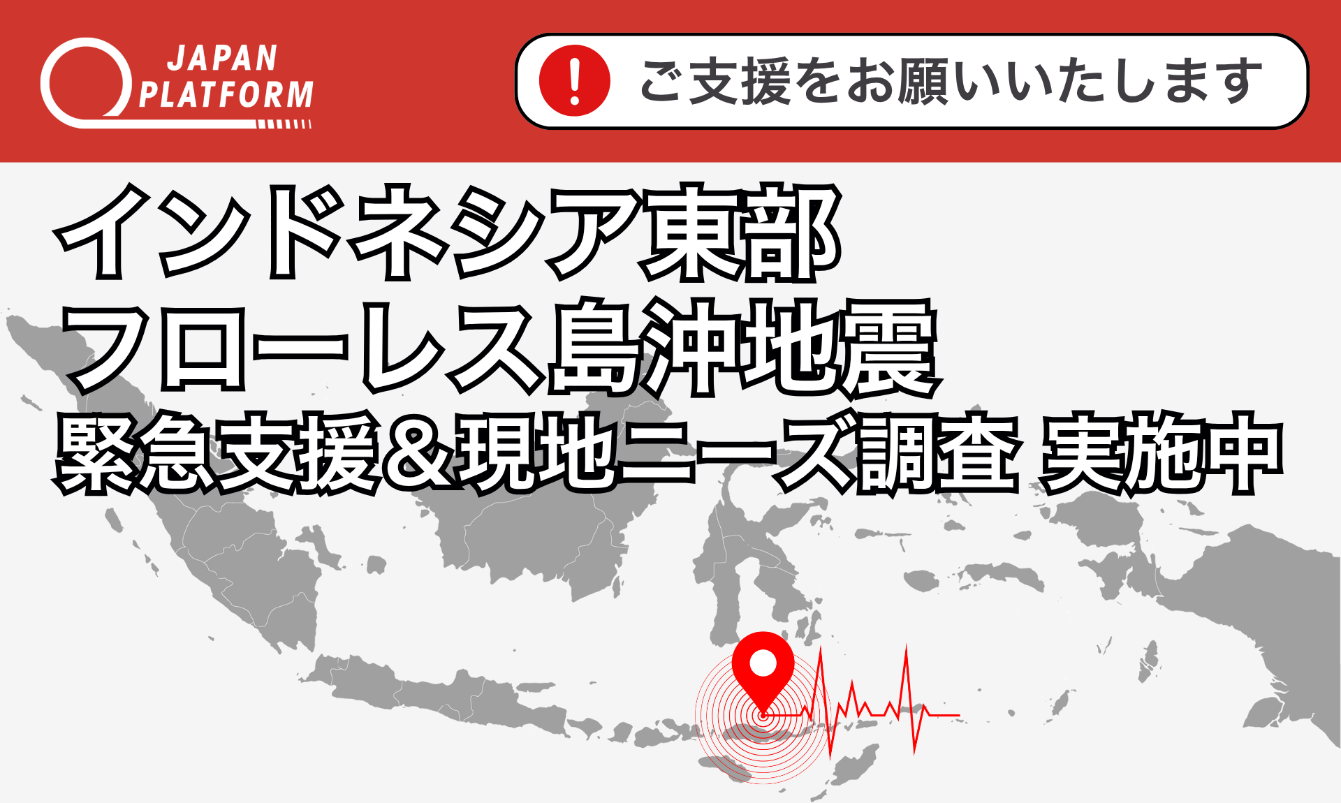 緊急支援＆現地ニーズ調査を開始：インドネシア東部 フローレス島沖地震