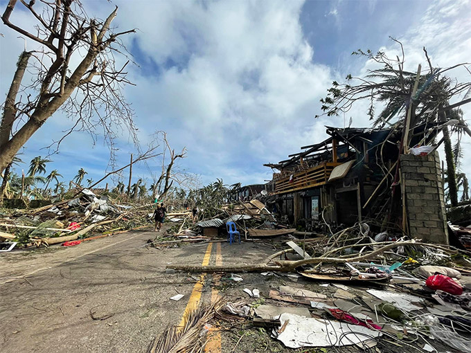 シアルガオ島の被災状況©PLAN