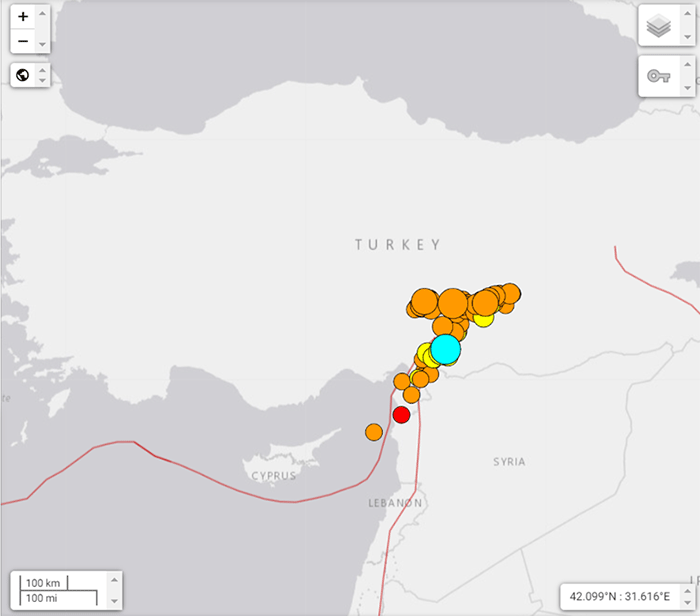 トルコ南部地震 緊急初動調査開始