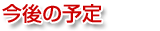 今後の予定