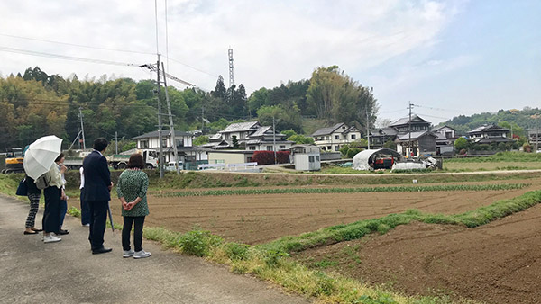 益城町の断層横ずれの痕跡 cJPF