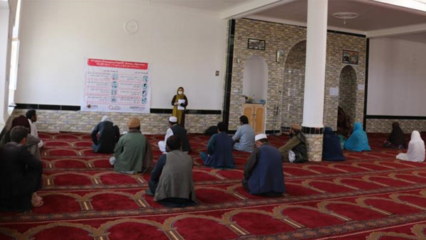 感染予防啓発セッション（アフガニスタン）©CWS