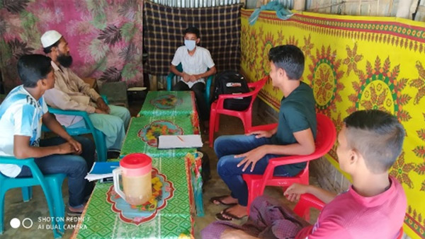 ミャンマー避難民キャンプでボランティアスタッフへ感染症についてのトレーニング（バングラデシュ）©WVJ