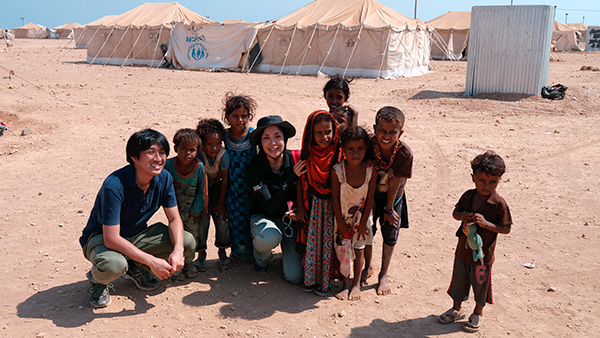 マルカジ難民キャンプのイエメンから逃げてきた子どもたち ©JPF