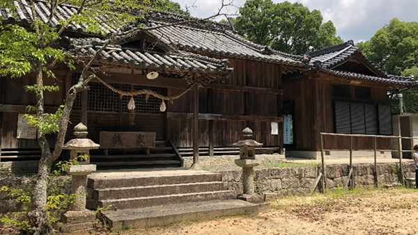 避難所となった真備町の熊野神社