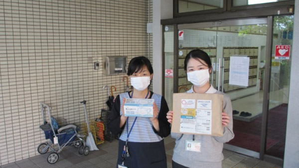 JPF新型コロナウイルス対策緊急支援物資受け取りの様子 ©PWJ