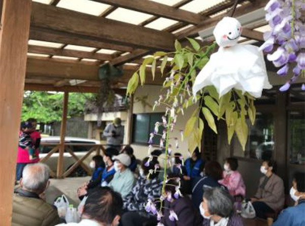 Socializing at the wisteria blossom viewing party ©PBV