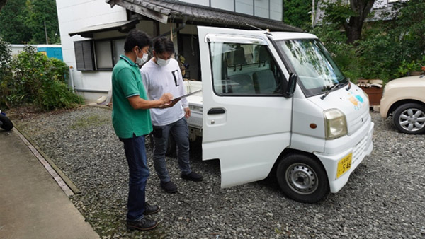 被災地での車両の貸出（佐賀県武雄市）©JCSA