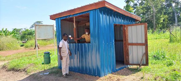 設置が完了したムポイ地区のスクリーニング検査所 ©World Vision